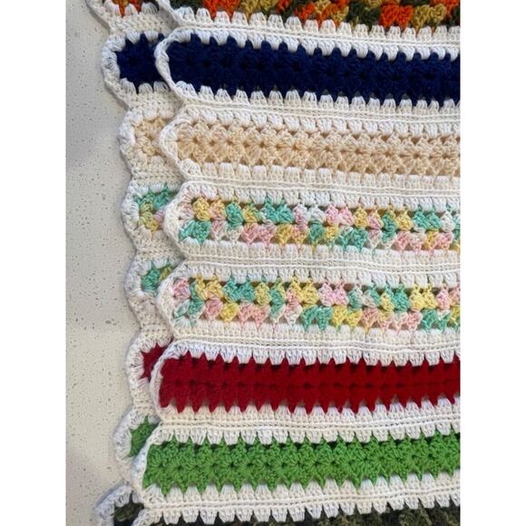 Crocheted Blanket/Throw in‎ Multicolor Hand Made - Picture 1 of 11